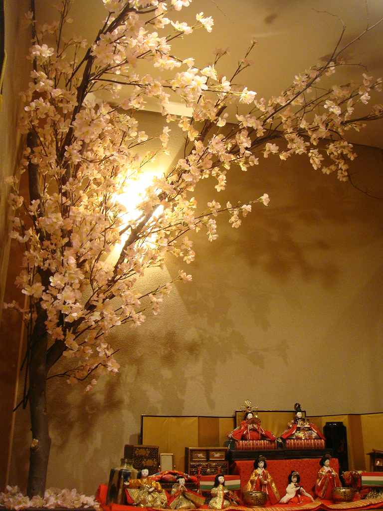 春の装飾、桜の装飾ディスプレイ